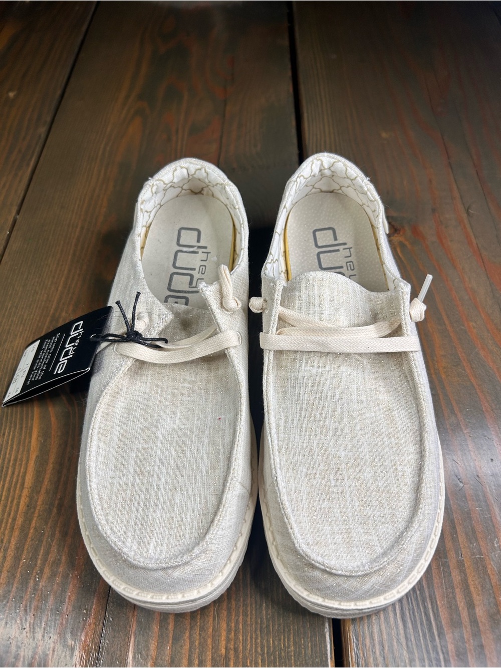 Hey Dude Natural Linen Slip-On Moccasins
